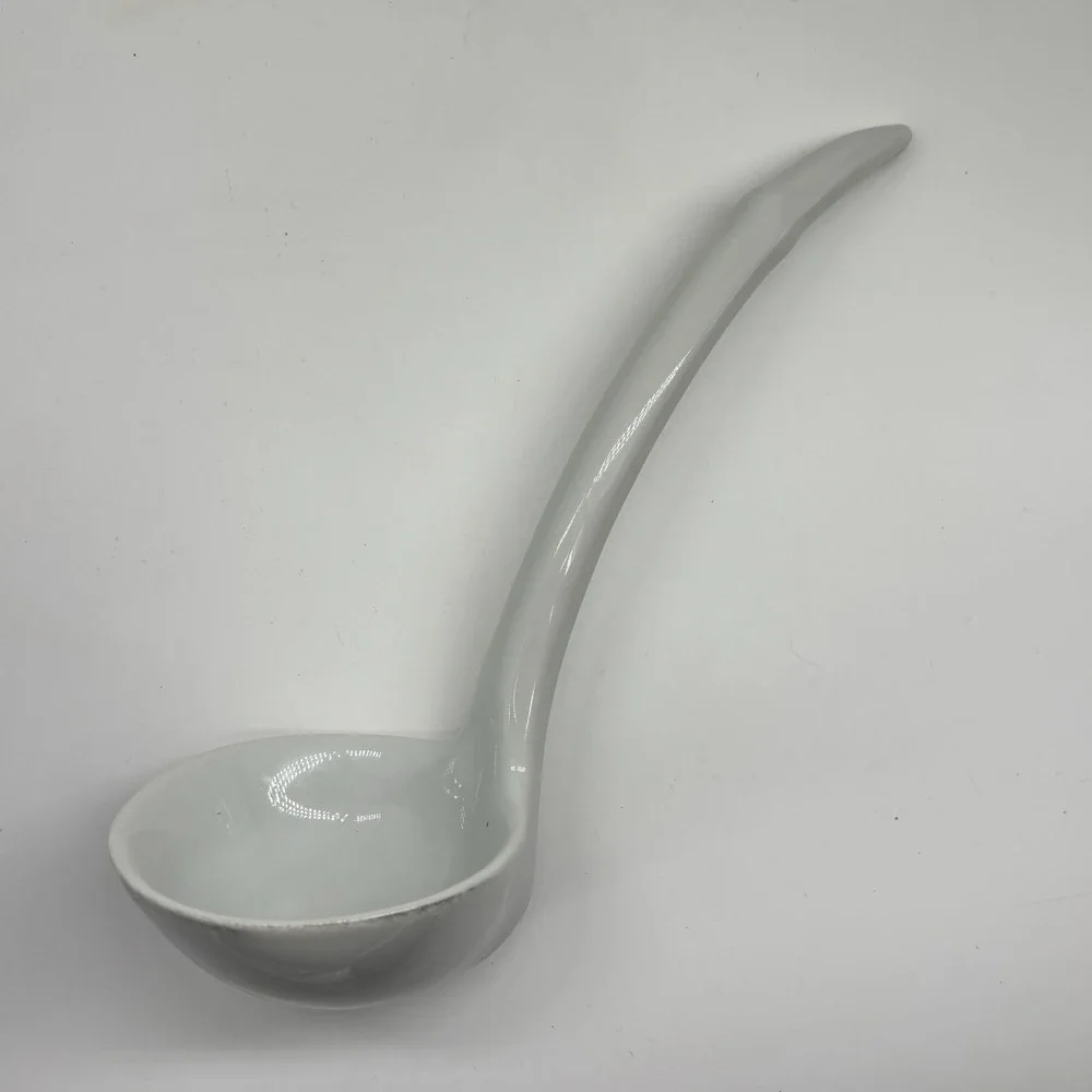 N.S. Gustin Ceramic Goose Jar Ladle Blue Spongeware Stipple Duck Cottagecore